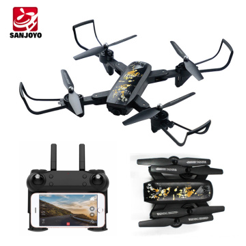 Lange Flugzeit faltbare Drohne Wifi fpv Drohne mit 720P 120 Grad Weitwinkel Kamera folgen Sie mir Selfie Drohne SJY-DM107S